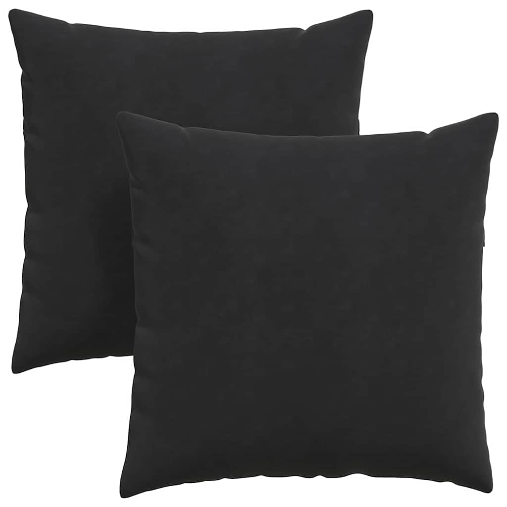 Μαξιλάρι Καναπέ 2 pcs Μαύρο 80 x 80 cm Υφασμάτινο Κορντουρά