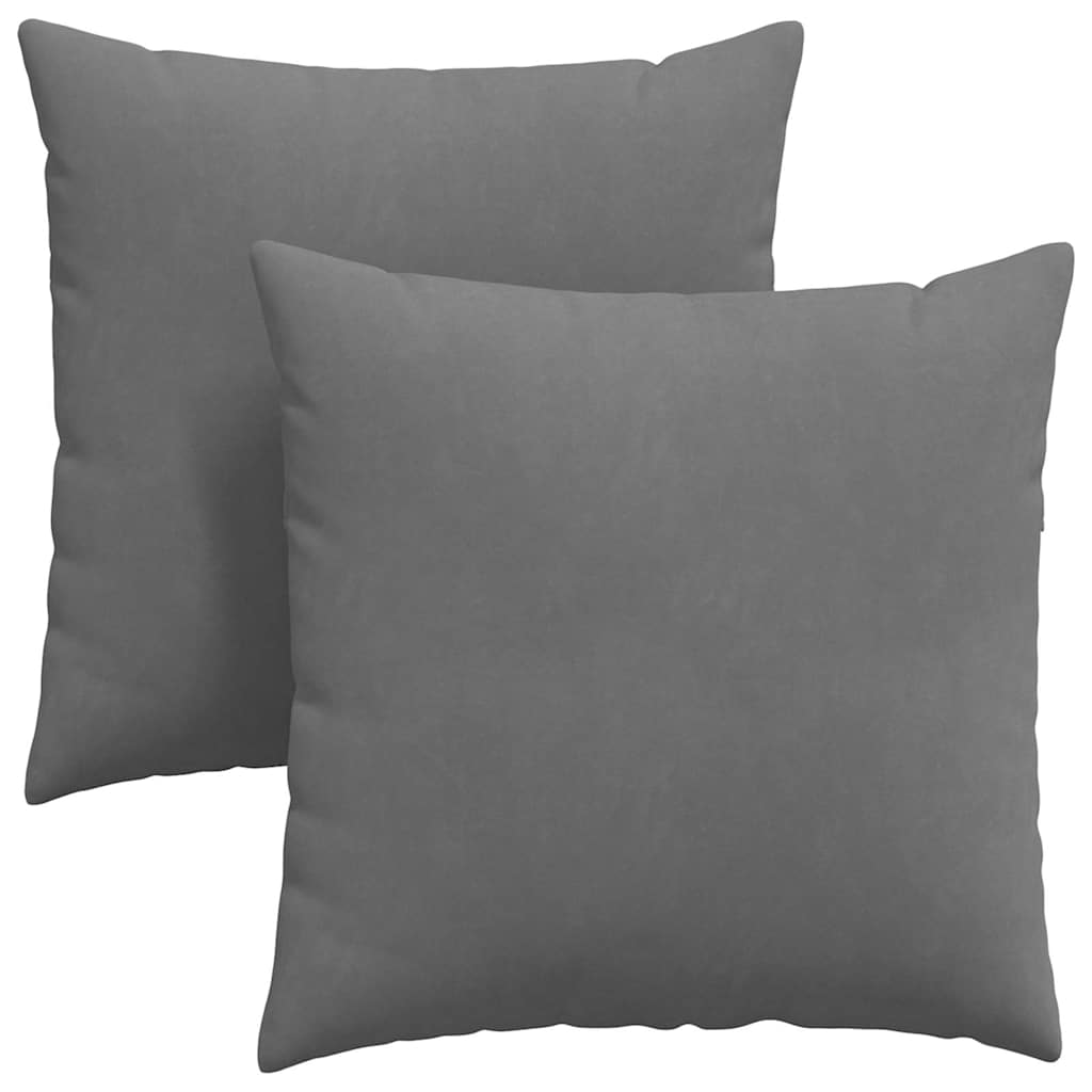 Μαξιλάρι Καναπέ 2 pcs Σκούρο Γκρι 80 x 80 cm ύφασμα