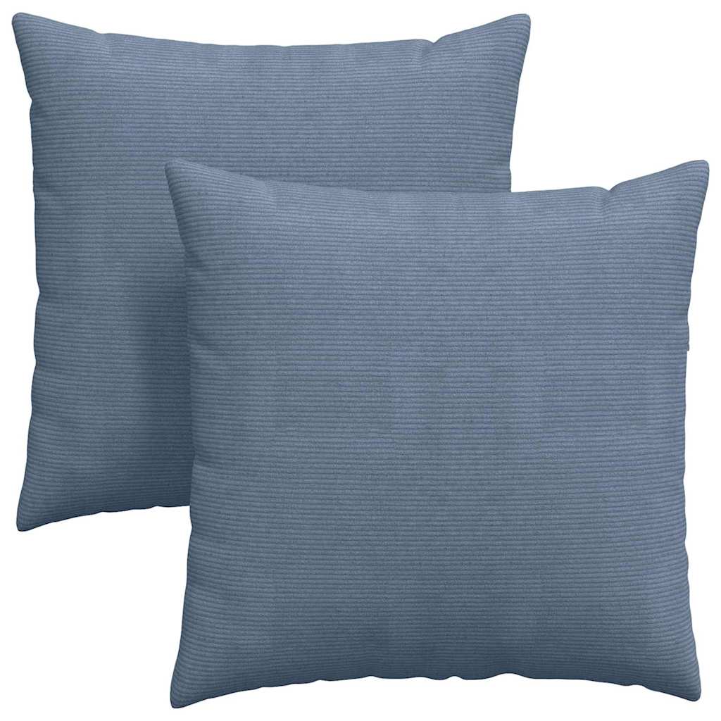 Μαξιλάρι Καναπέ 2 pcs Μπλε 80 x 80 cm Υφασμάτινο Κορντουρά
