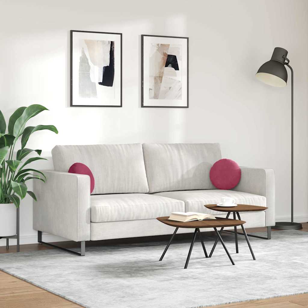 Μαξιλάρια καθισμάτων 2 pcs Κόκκινο Ø30 x 13 εκ Βελούδο