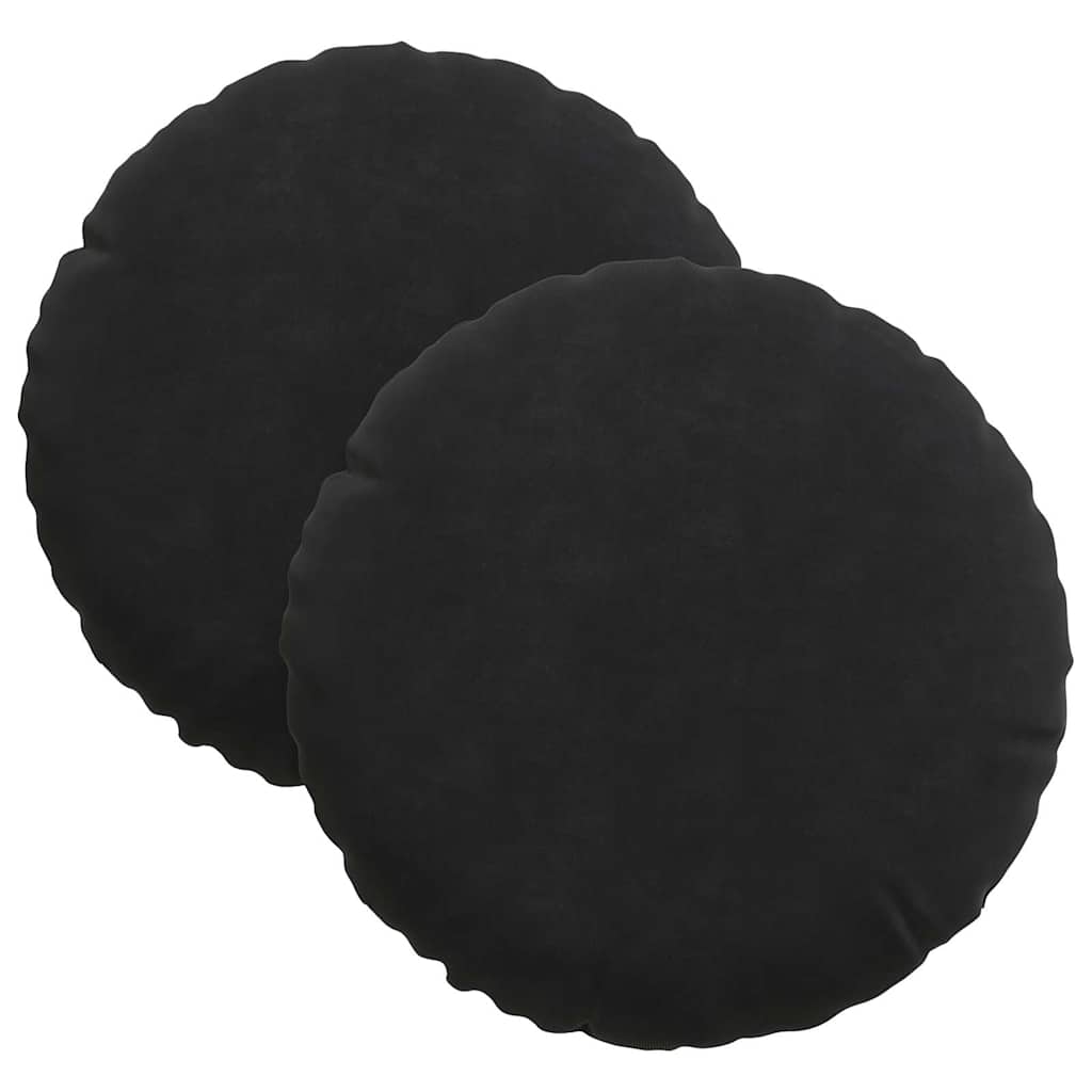 Μαξιλάρια καθισμάτων 2 pcs Μαύρο Ø 40 x 13 εκ. Βελούδο - Pakobazaar