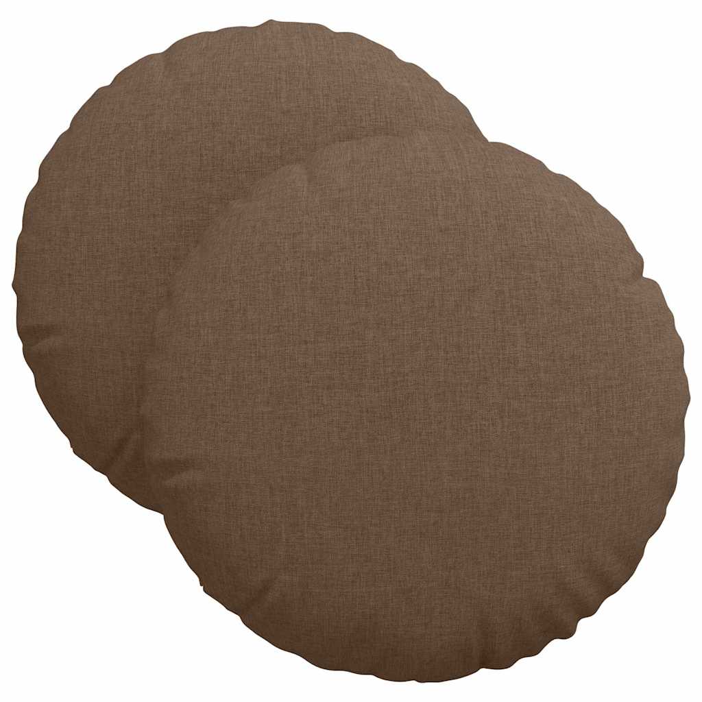 Μαξιλάρια καθισμάτων 2 pcs Καφέ Ø40 x 13 εκ ύφασμα