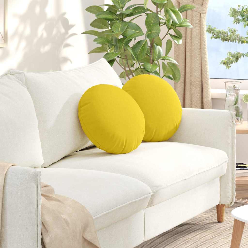 Μαξιλάρια καθισμάτων 2 pcs Απαλό Κίτρινο Ø40 x 13 εκ ύφασμα