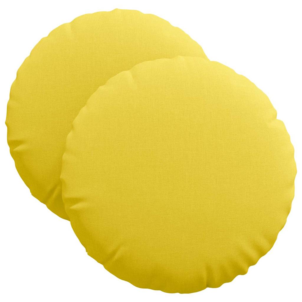 Μαξιλάρια καθισμάτων 2 pcs Απαλό Κίτρινο Ø40 x 13 εκ ύφασμα
