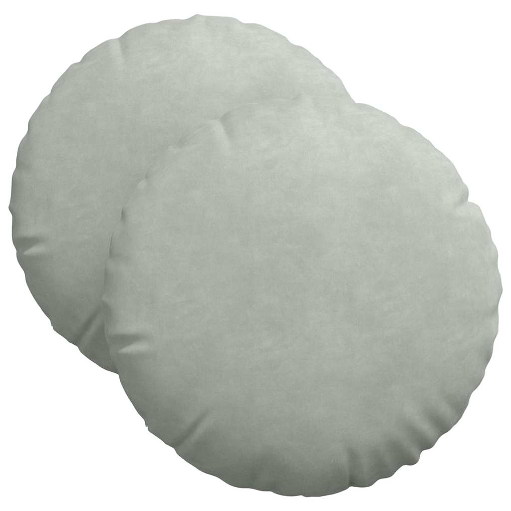 Μαξιλάρια καθισμάτων 2 pcs Ανοιχτό γκρι Ø 40 x 13 εκ. Βελούδο