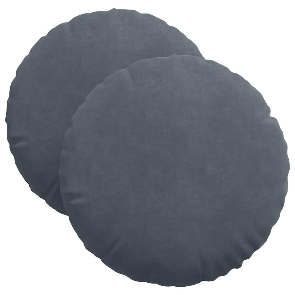 Μαξιλάρια καθισμάτων 2 pcs Σκούρο Γκρι Ø 40 x 13 εκ. Βελούδο