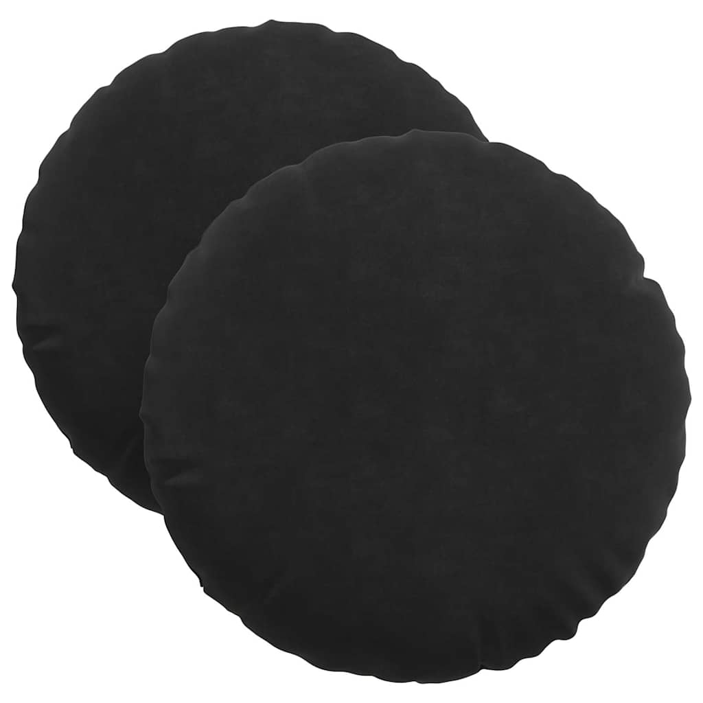 Μαξιλάρια καθισμάτων 2 pcs Μαύρο Ø 40 x 13 εκ. Βελούδο