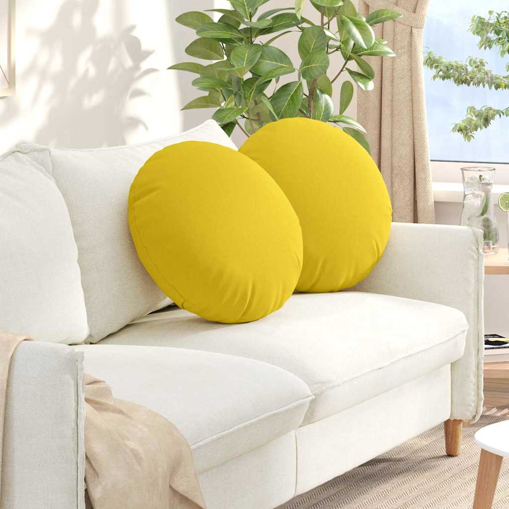 Μαξιλάρια καθισμάτων 2 pcs Απαλό Κίτρινο Ø50 x 19 εκ ύφασμα