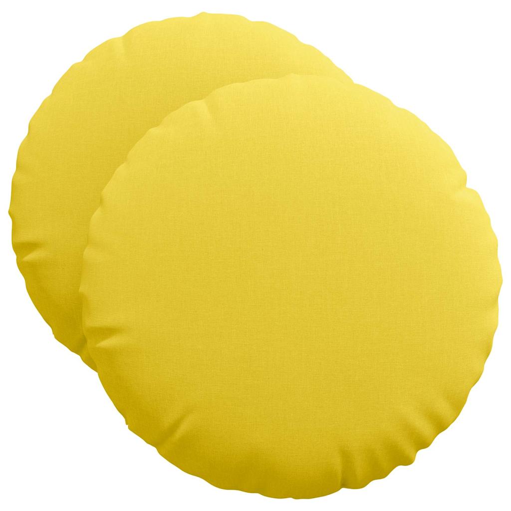 Μαξιλάρια καθισμάτων 2 pcs Απαλό Κίτρινο Ø50 x 19 εκ ύφασμα