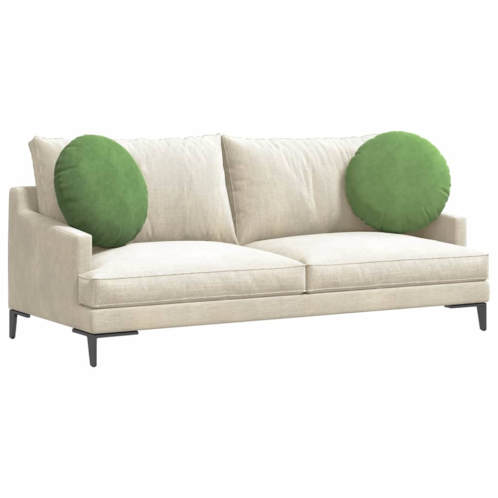 Μαξιλάρια καθισμάτων 2 pcs Ανοιχτό Πράσινο Ø50 x 19 εκ Βελούδο