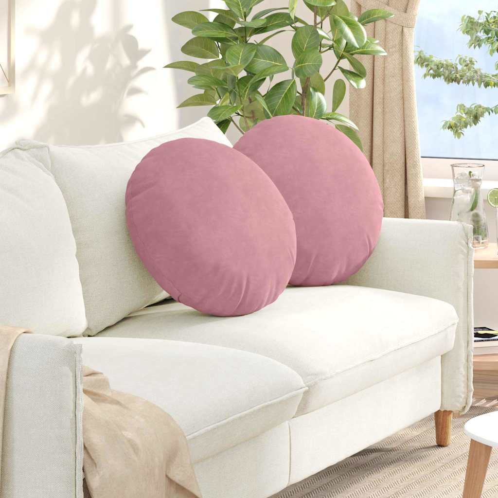 Μαξιλάρια καθισμάτων 2 pcs Ροζ Ø 40 x 13 εκ. Βελούδο - Pakobazaar
