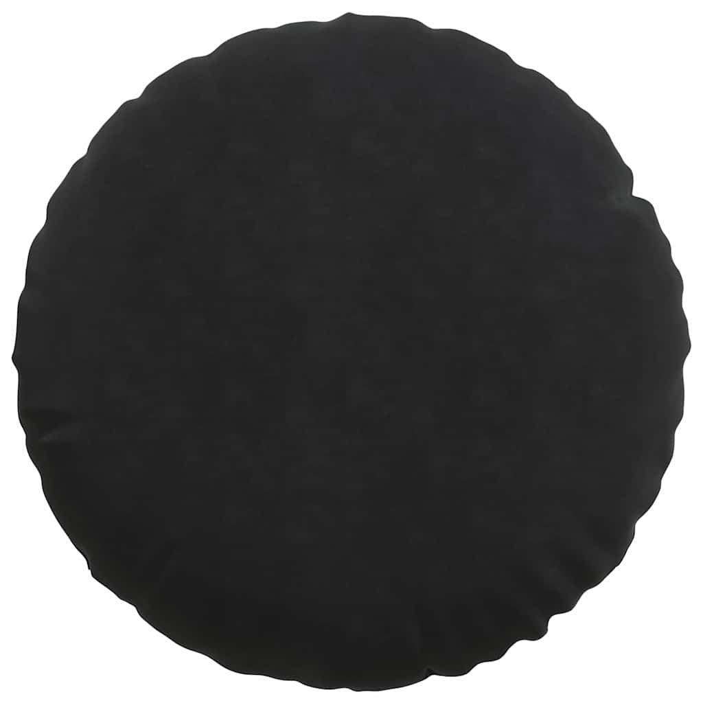 Μαξιλάρια καθισμάτων 2 pcs Μαύρο Ø50 x 19 εκ Βελούδο