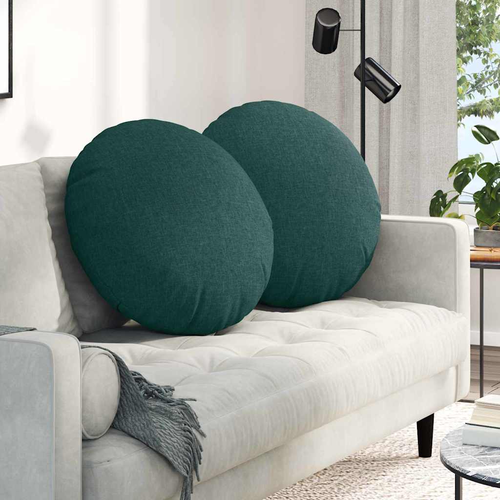 Μαξιλάρια καθισμάτων 2 pcs Σκούρο Πράσινο Ø60 x 21 εκ ύφασμα