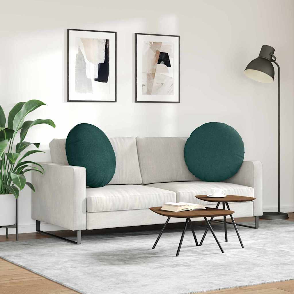 Μαξιλάρια καθισμάτων 2 pcs Σκούρο Πράσινο Ø60 x 21 εκ ύφασμα