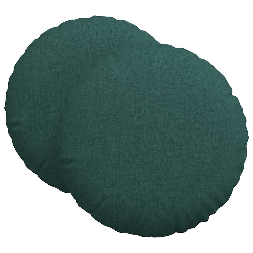 Μαξιλάρια καθισμάτων 2 pcs Σκούρο Πράσινο Ø60 x 21 εκ ύφασμα
