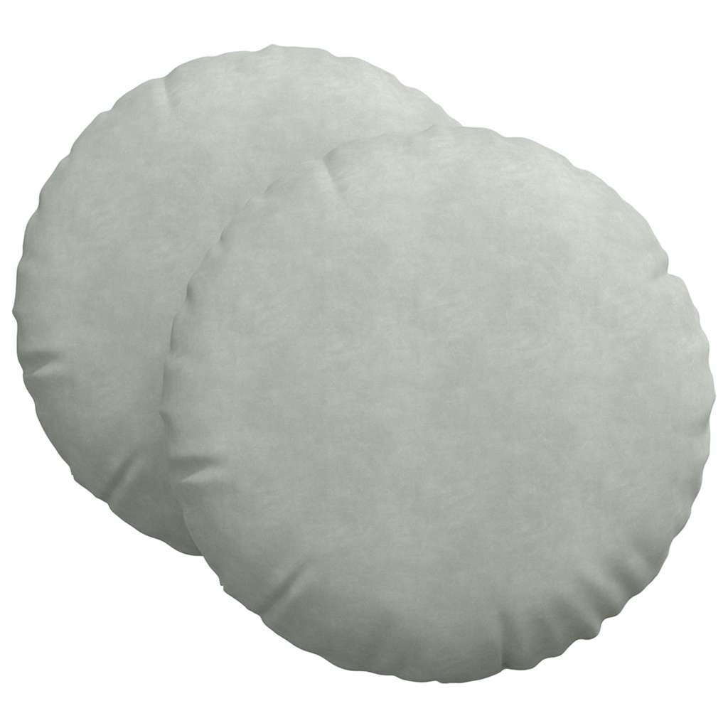 Μαξιλάρια καθισμάτων 2 pcs Ανοιχτό γκρι Ø60 x 21 εκ Βελούδο