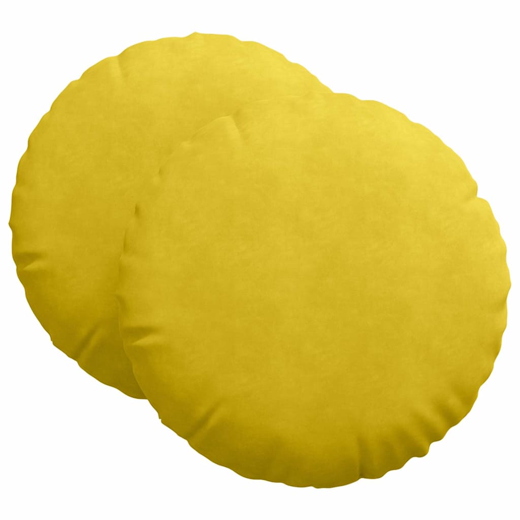 Μαξιλάρια καθισμάτων 2 pcs Κίτρινο Ø60 x 21 εκ Βελούδο