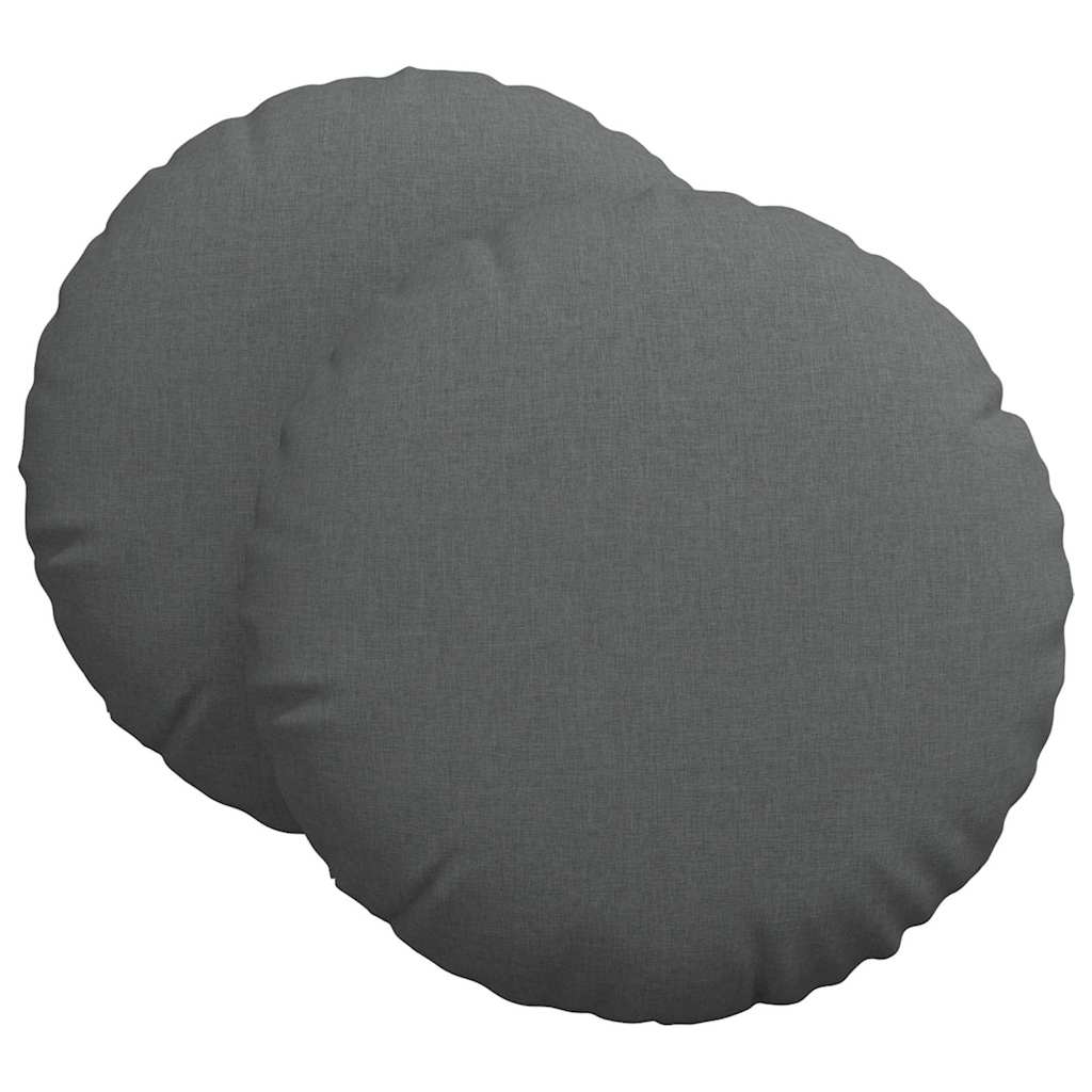 Μαξιλάρια καθισμάτων 2 pcs Σκούρο Γκρι Ø80 x 29 εκ ύφασμα