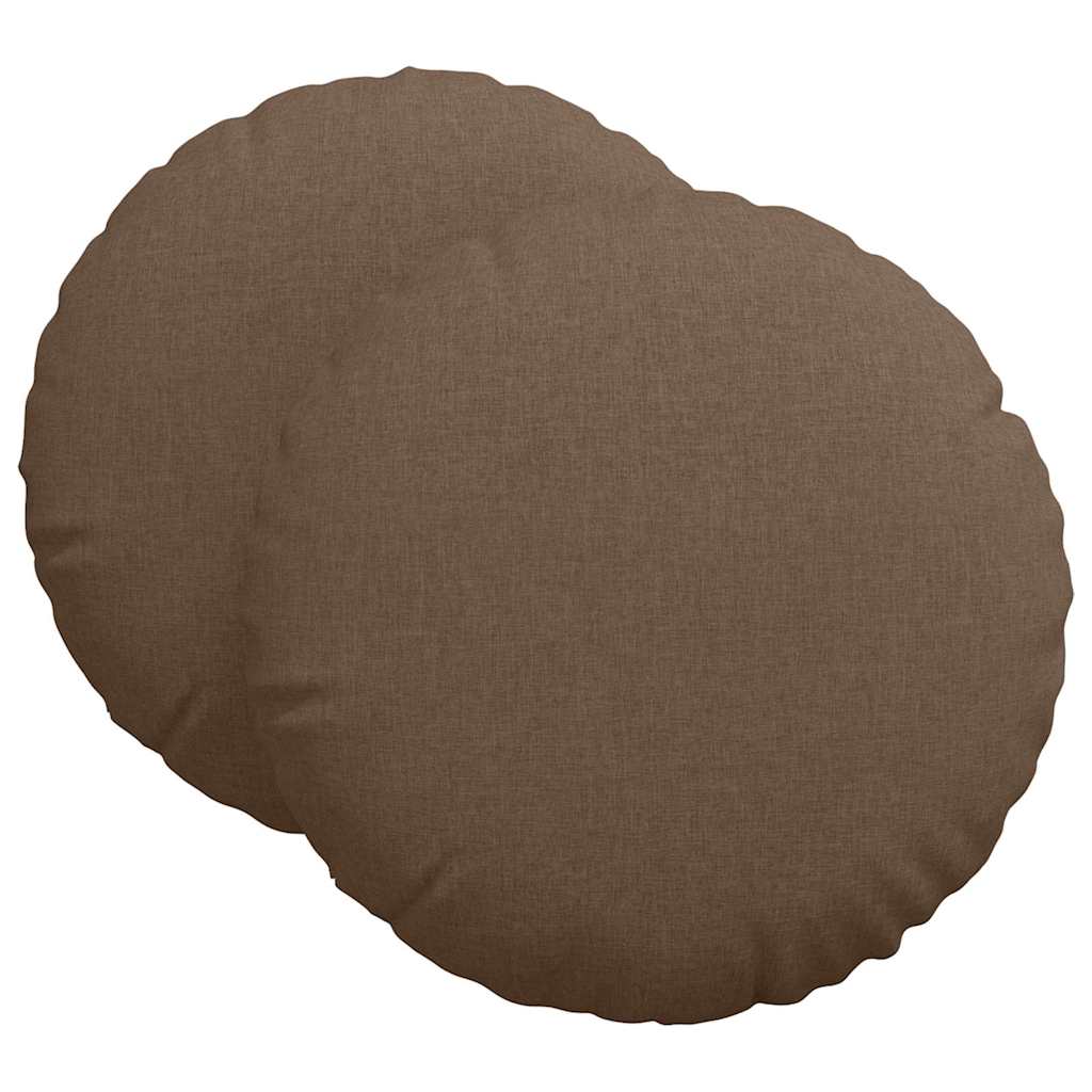 Μαξιλάρια καθισμάτων 2 pcs Καφέ Ø80 x 29 εκ ύφασμα