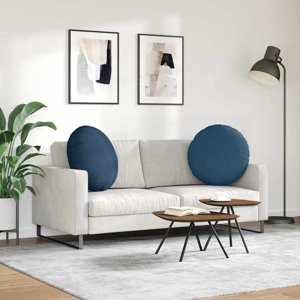 Μαξιλάρια καθισμάτων 2 pcs Μπλε Ø80 x 29 εκ ύφασμα