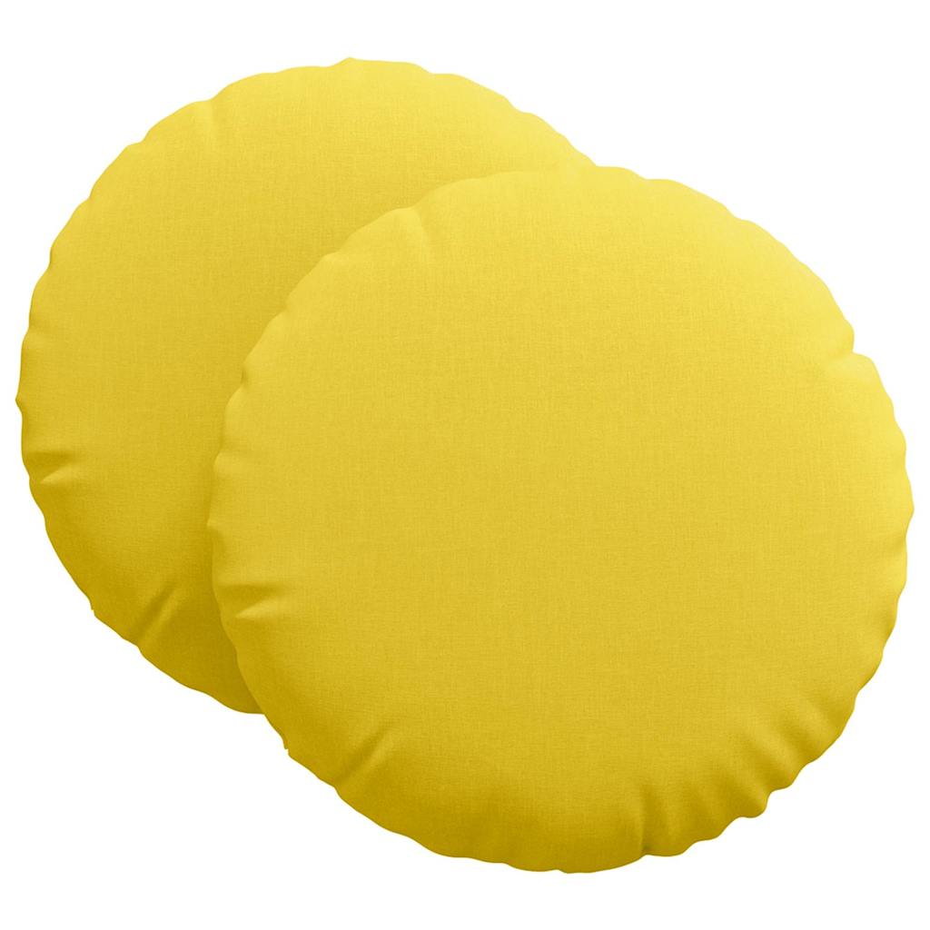 Μαξιλάρια καθισμάτων 2 pcs Απαλό Κίτρινο Ø80 x 29 εκ ύφασμα