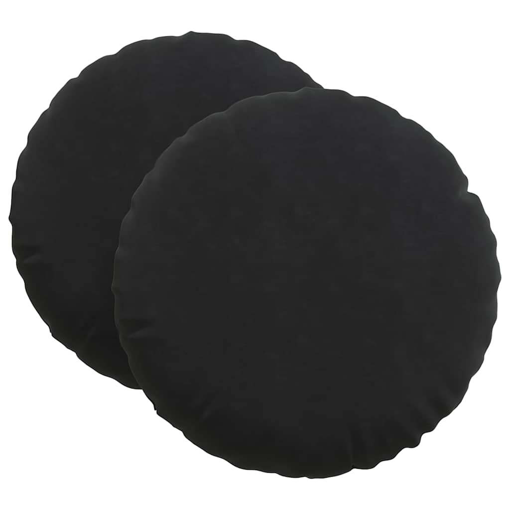 Μαξιλάρια καθισμάτων 2 pcs Μαύρο Ø 80 x 29 εκ. Βελούδο