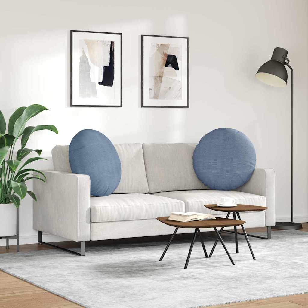 Μαξιλάρια καθισμάτων 2 pcs Μπλε Ø 80 cm Υφασμάτινο Κορντουρά