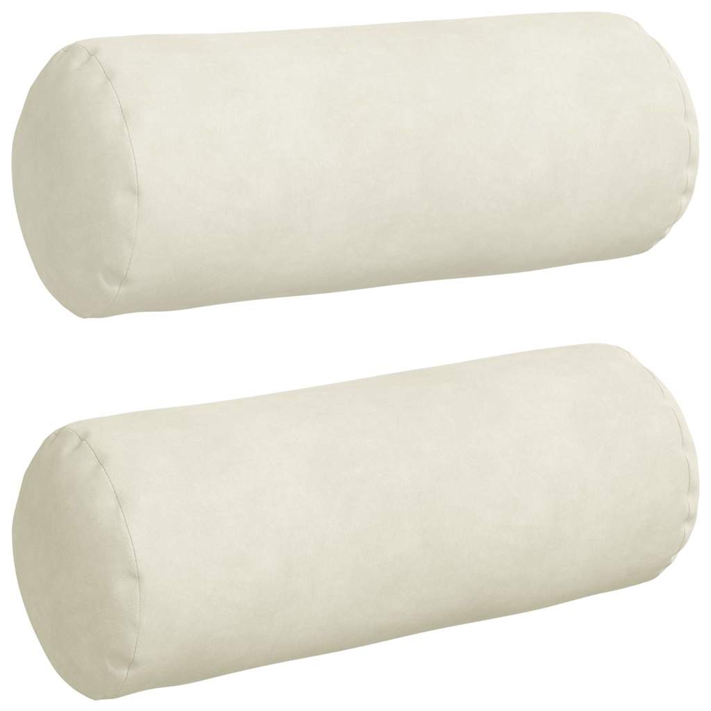 Μαξιλάρια Στήριγμα 2 pcs Κρεμ Ø 15 x 40 εκ Υφασμάτινο Κορντουρά