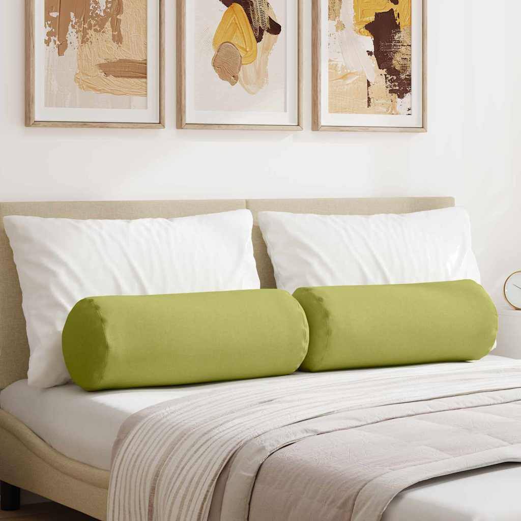 Μαξιλάρια Στήριγμα 2 pcs Ανοιχτό Πράσινο Ø 25 x 70 cm ύφασμα