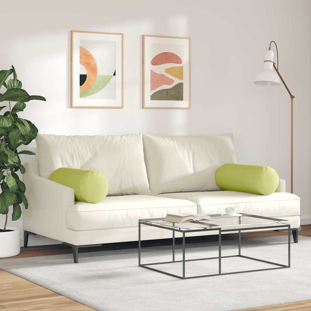 Μαξιλάρια Στήριγμα 2 pcs Ανοιχτό Πράσινο Ø 25 x 70 cm ύφασμα