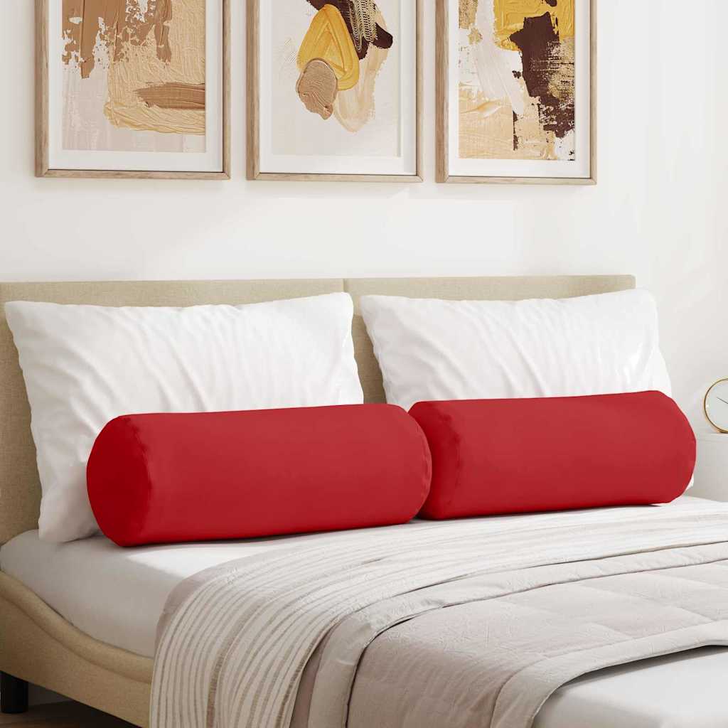 Μαξιλάρια Στήριγμα 2 pcs Κόκκινο Ø 25 x 70 cm ύφασμα