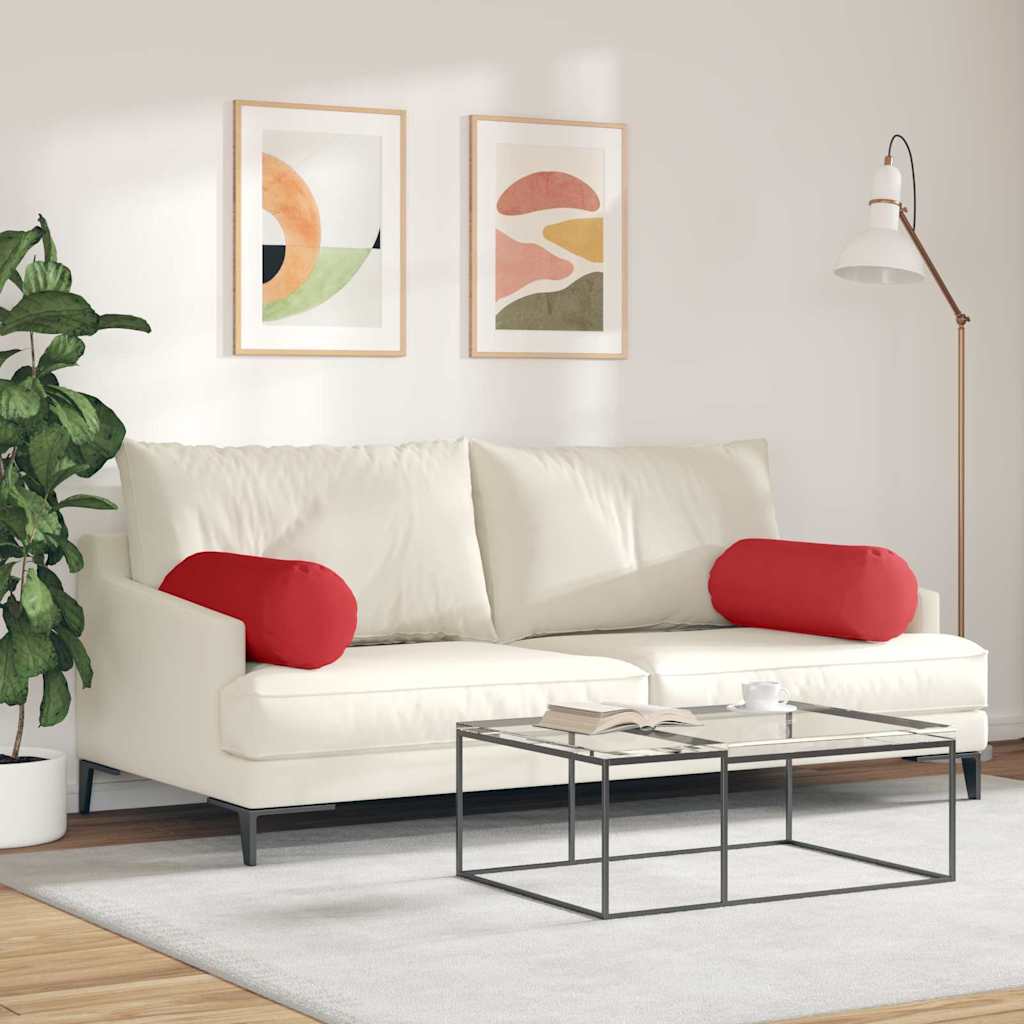 Μαξιλάρια Στήριγμα 2 pcs Κόκκινο Ø 25 x 70 cm ύφασμα