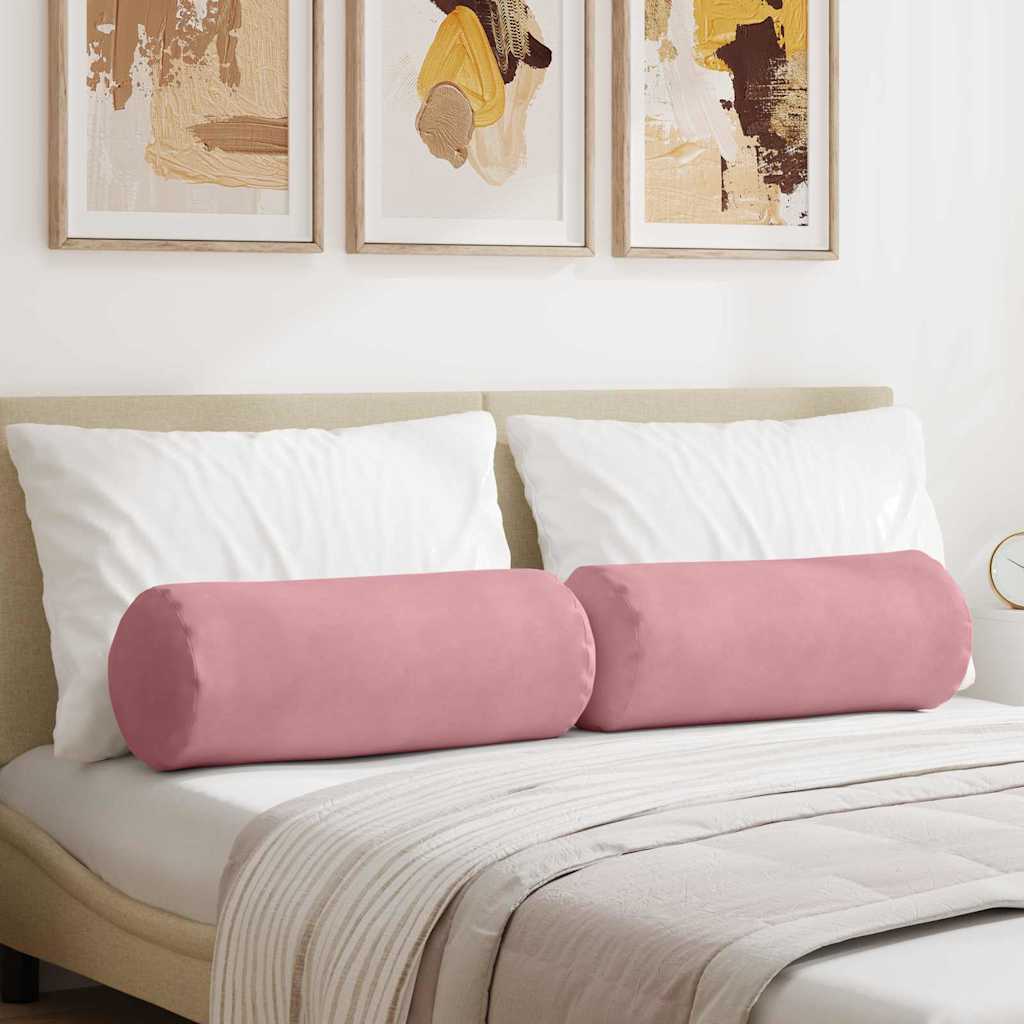 Μαξιλάρια Στήριγμα 2 pcs Ροζ Ø 25 x 70 cm Υφασμάτινο Κορντουρά