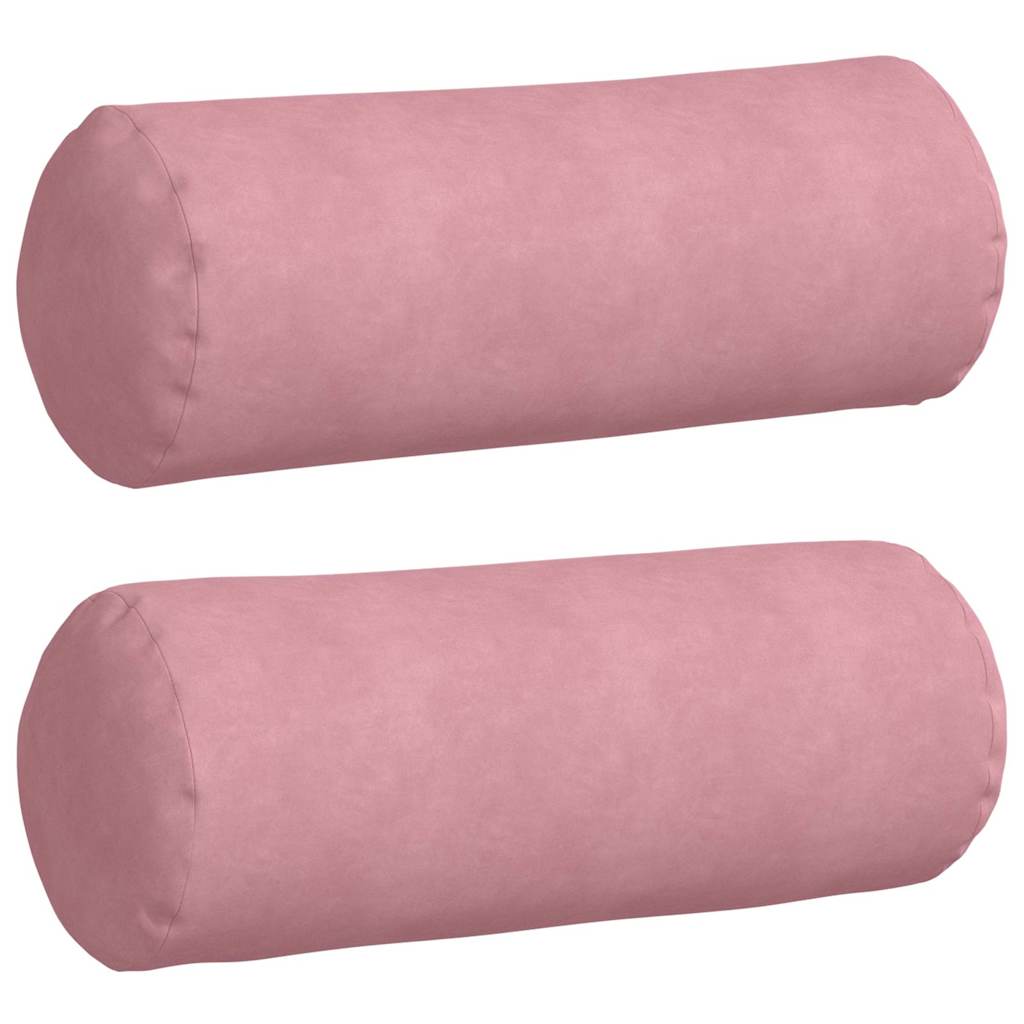 Μαξιλάρια Στήριγμα 2 pcs Ροζ Ø 25 x 70 cm Υφασμάτινο Κορντουρά