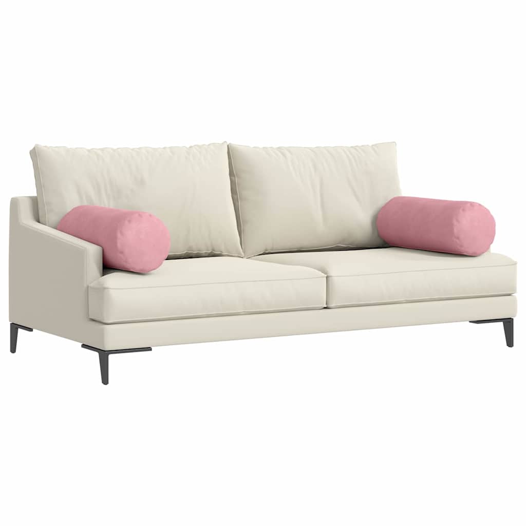 Μαξιλάρια Στήριγμα 2 pcs Ροζ Ø 25 x 70 cm Υφασμάτινο Κορντουρά