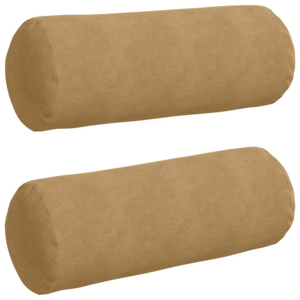 Μαξιλάρια Στήριγμα 2 pcs Καφέ Ø 25 x 70 cm Υφασμάτινο Κορντουρά