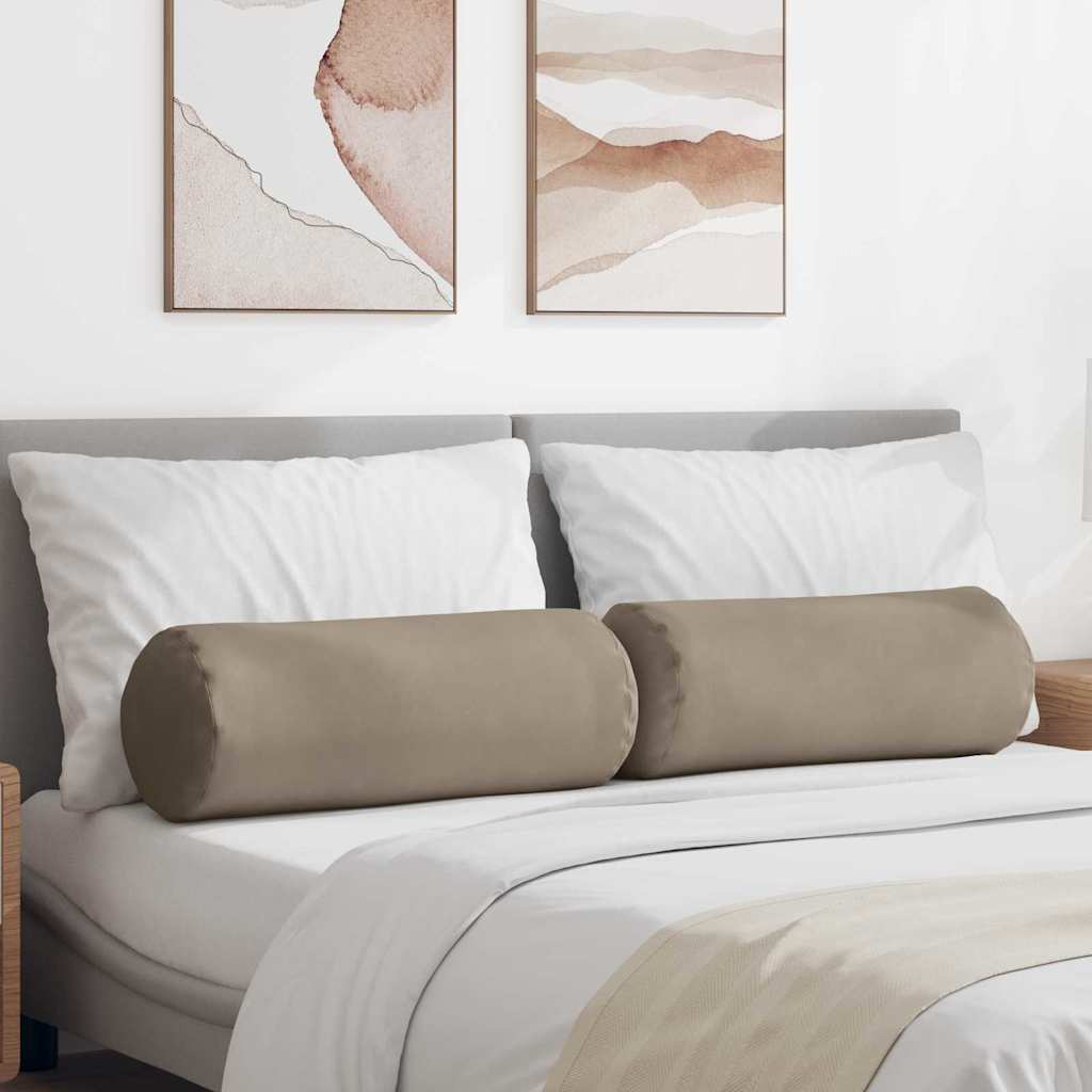 Μαξιλάρια Στήριγμα 2 pcs Taupe Ø 25 x 70 cm Ύφασμα Μικροΐνας