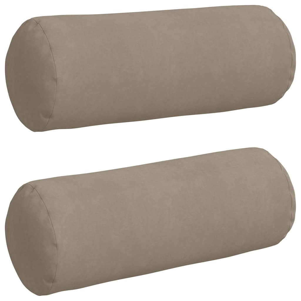 Μαξιλάρια Στήριγμα 2 pcs Taupe Ø 25 x 70 cm Ύφασμα Μικροΐνας