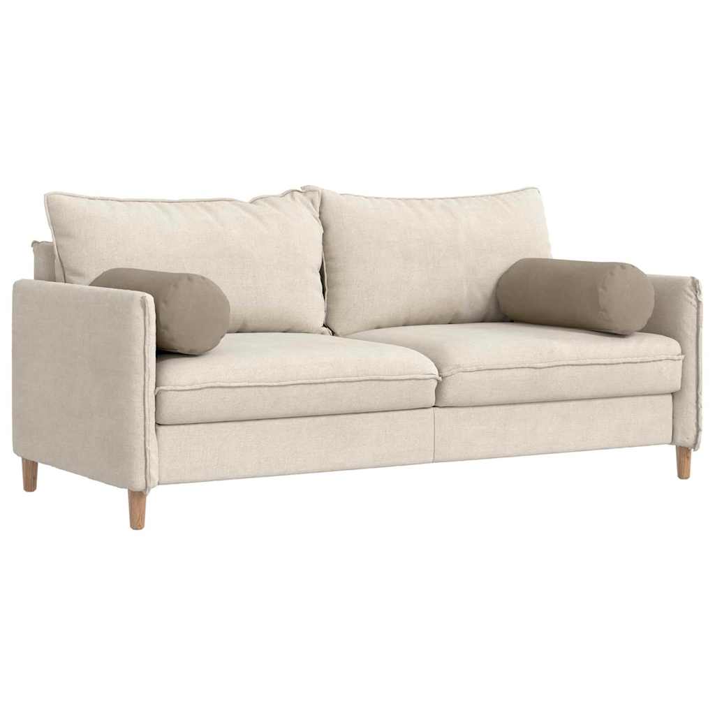 Μαξιλάρια Στήριγμα 2 pcs Taupe Ø 25 x 70 cm Ύφασμα Μικροΐνας