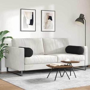 Μαξιλάρια Στήριγμα 2 pcs Μαύρο Ø 25 x 70 cm Ύφασμα Μικροΐνας - Pakobazaar