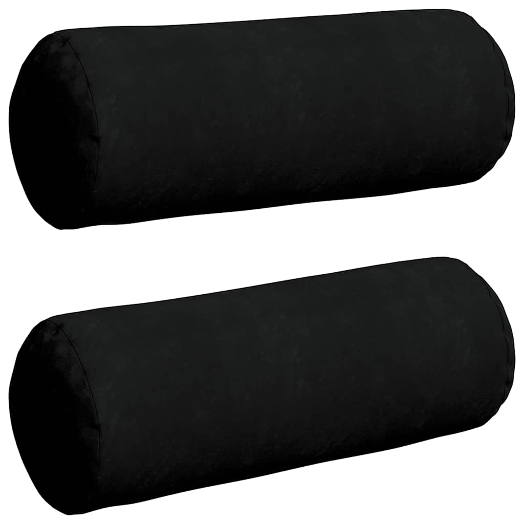 Μαξιλάρια Στήριγμα 2 pcs Μαύρο Ø 25 x 70 cm Ύφασμα Μικροΐνας - Pakobazaar