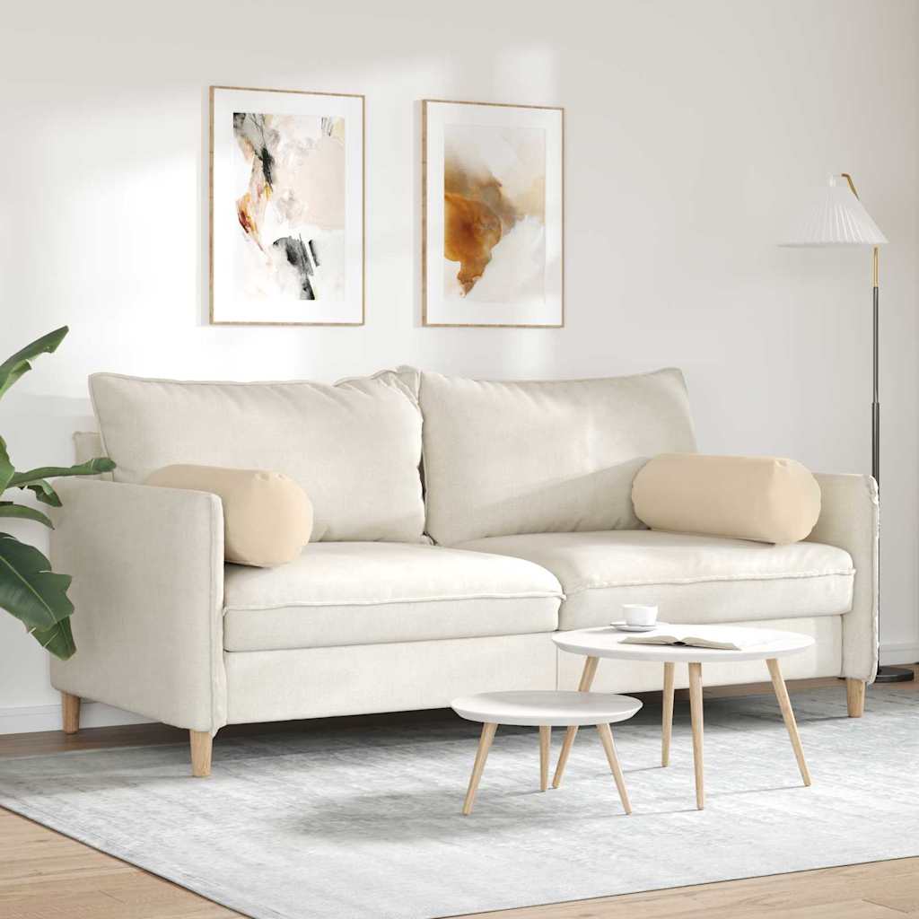 Μαξιλάρια Στήριγμα 2 pcs Κρεμ Ø 25 x 70 cm Ύφασμα Μικροΐνας