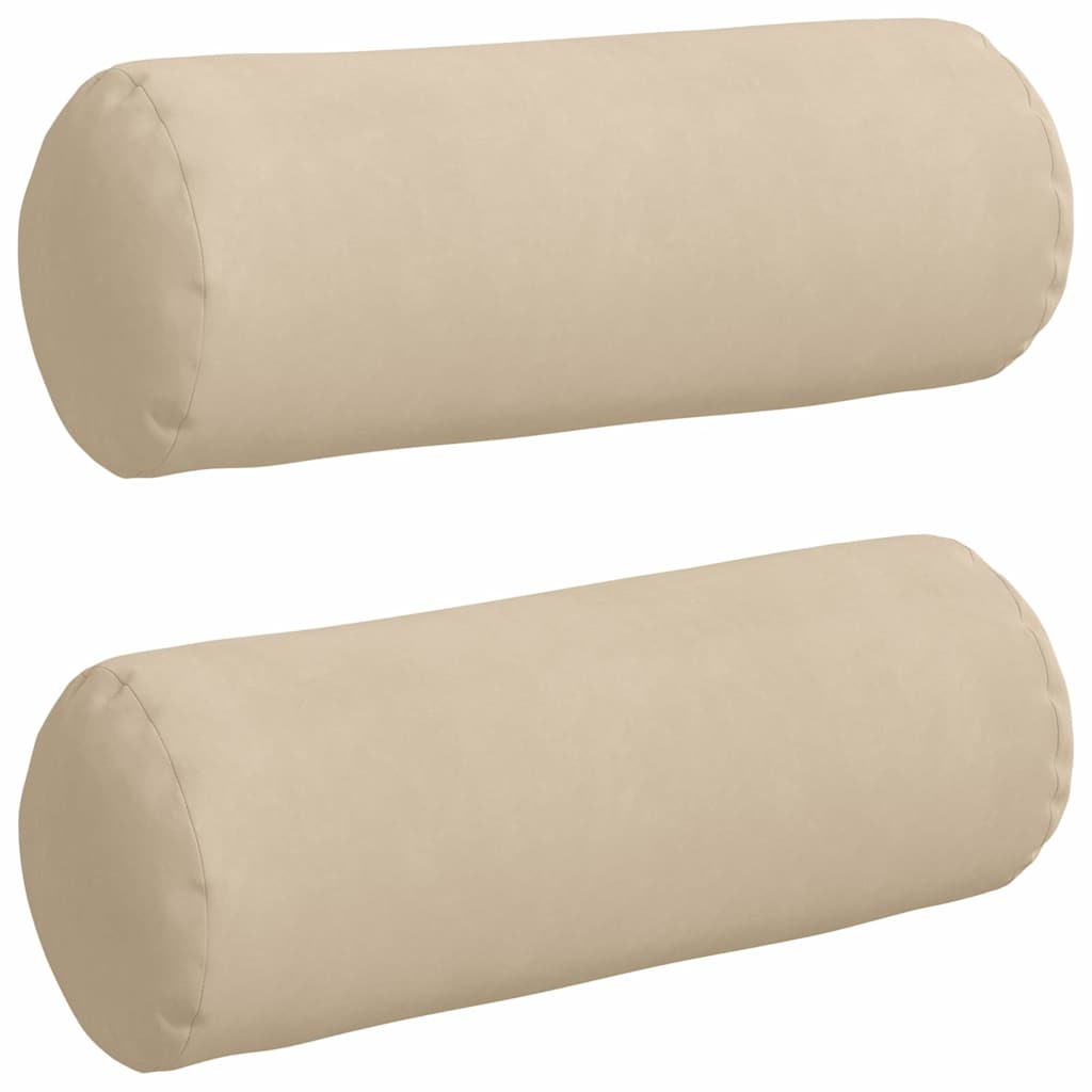 Μαξιλάρια Στήριγμα 2 pcs Κρεμ Ø 25 x 70 cm Ύφασμα Μικροΐνας