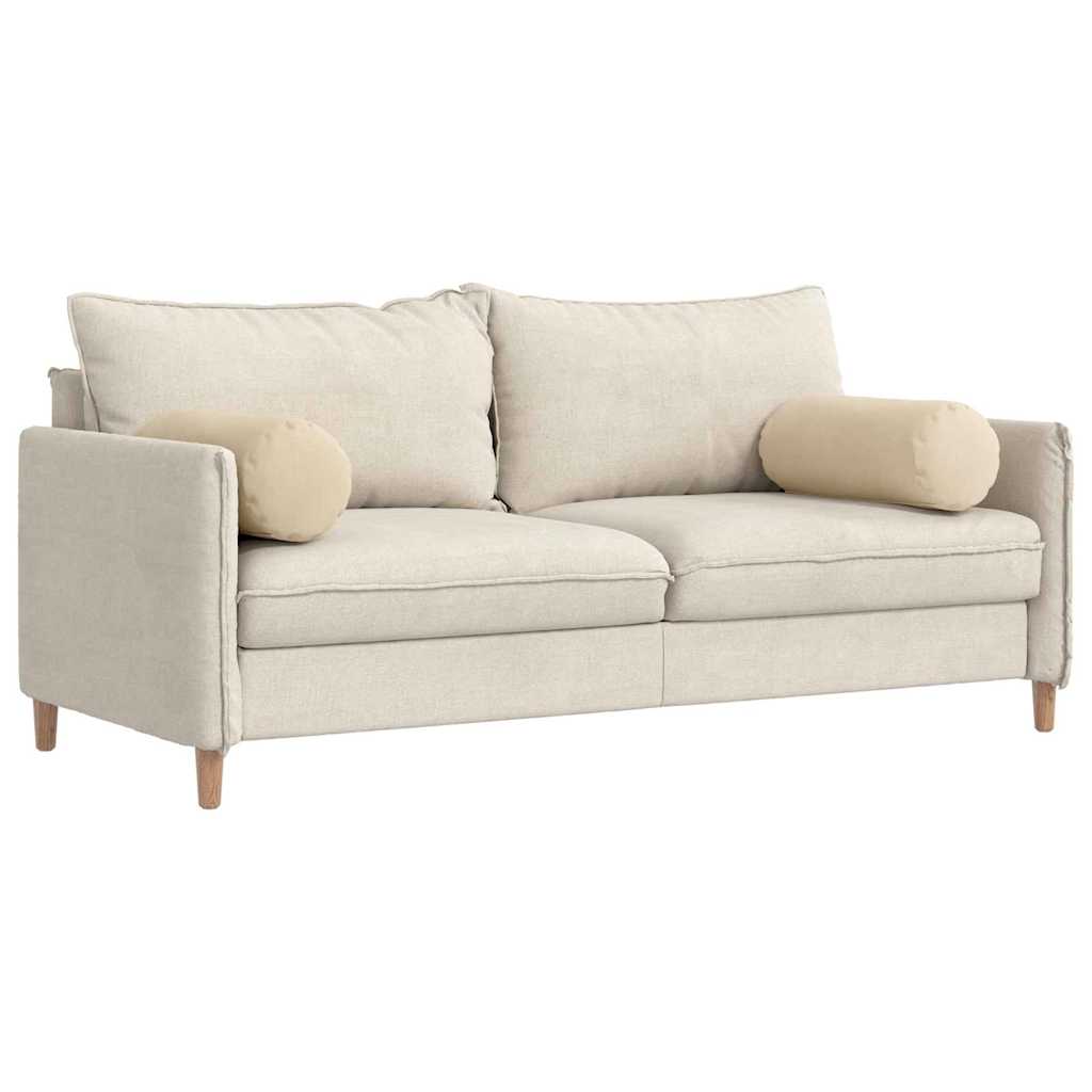 Μαξιλάρια Στήριγμα 2 pcs Κρεμ Ø 25 x 70 cm Ύφασμα Μικροΐνας