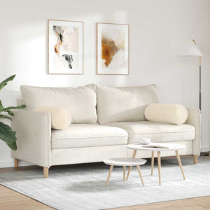 Μαξιλάρια Στήριγμα 2 pcs Μπεζ Ø 25 x 70 cm Ύφασμα Μικροΐνας