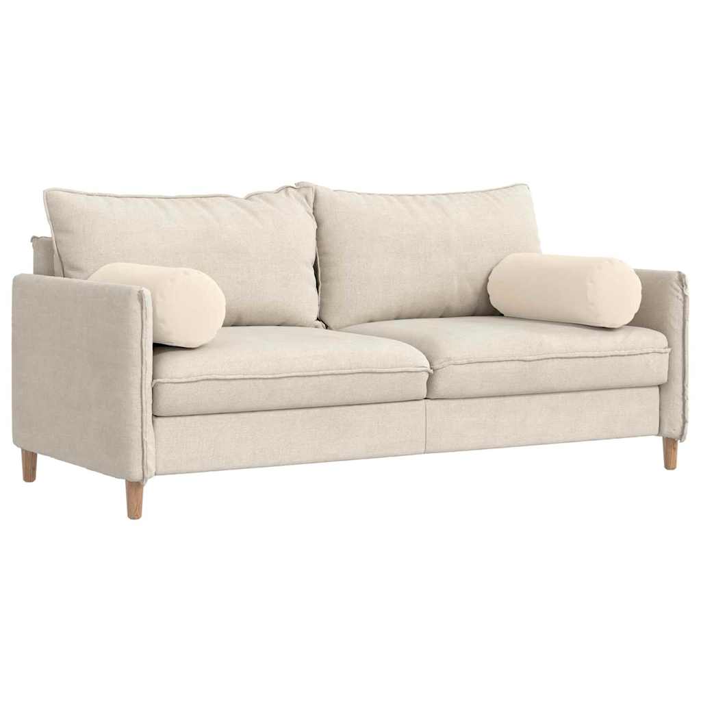 Μαξιλάρια Στήριγμα 2 pcs Μπεζ Ø 25 x 70 cm Ύφασμα Μικροΐνας