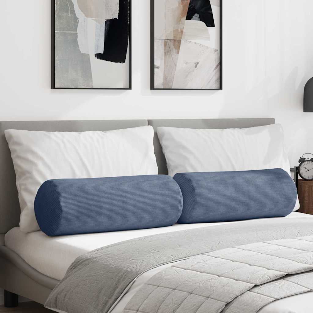 Μαξιλάρια Στήριγμα 2 pcs Μπλε Ø 25 x 70 cm Υφασμάτινο Κορντουρά