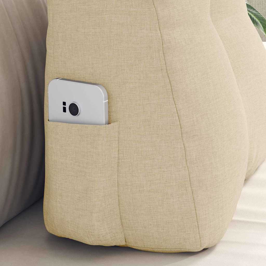 Μαξιλάρι Πλάτης Κρεμ 45 x 24 x 50 εκ ύφασμα - Pakobazaar