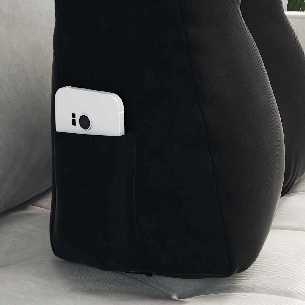 Μαξιλάρι Πλάτης Μαύρο 45 x 24 x 50 εκ Βελούδο