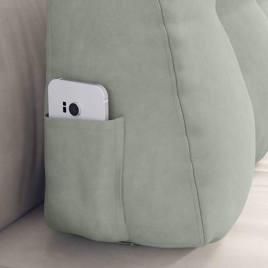 Μαξιλάρι Πλάτης Ανοιχτό γκρι 80 x 24 x 50 εκ Βελούδο